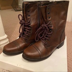Steve Madden Brown Troopa Leather boots